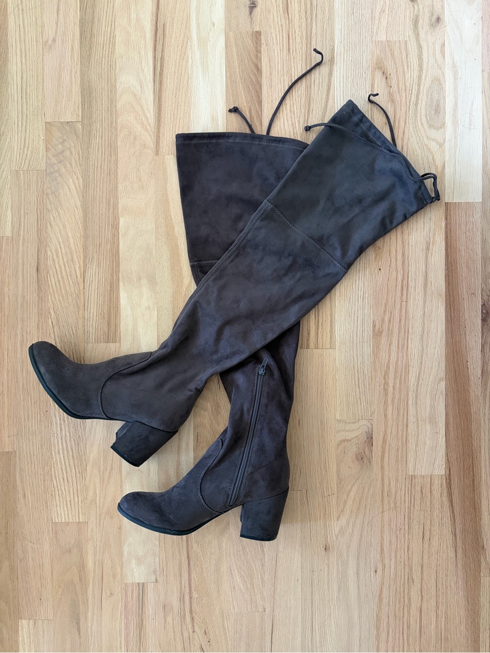 Unisa Over-the-Knee Block Heel Boots - Dark Gray size 8.5